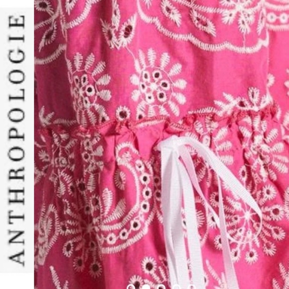 NWT Kasia x Anthropologie Pink Embroidered Off-The-Shoulder Bell Sleeve Top xs - Picture 4 of 14